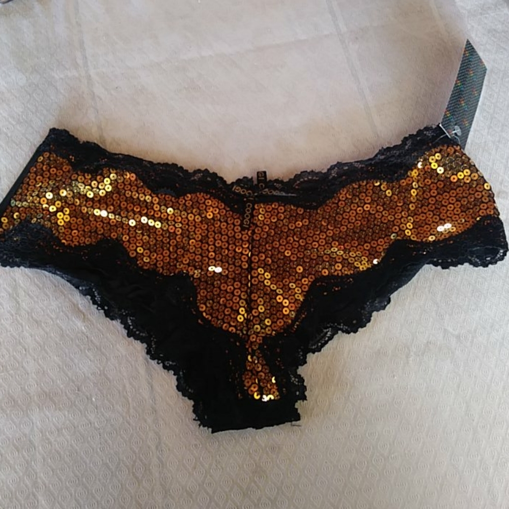 Coogi Panties Size S Rare HTF Gold Sequins NWT